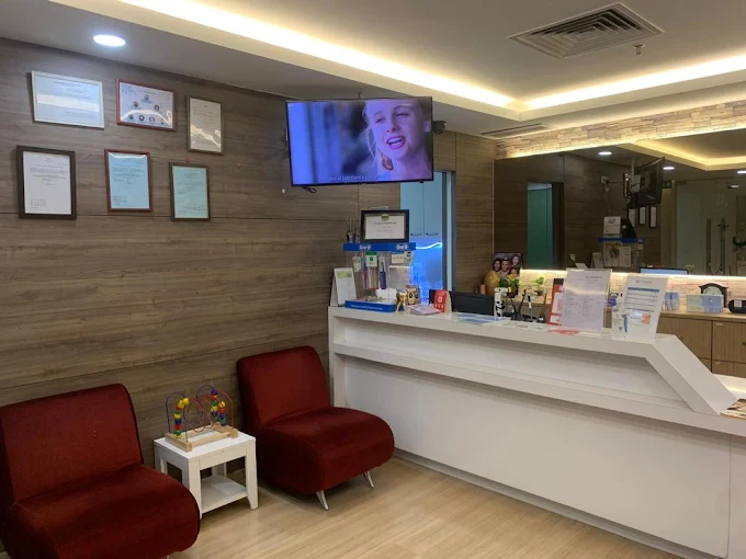 The welcoming reception and waiting lobby at iCare Dental