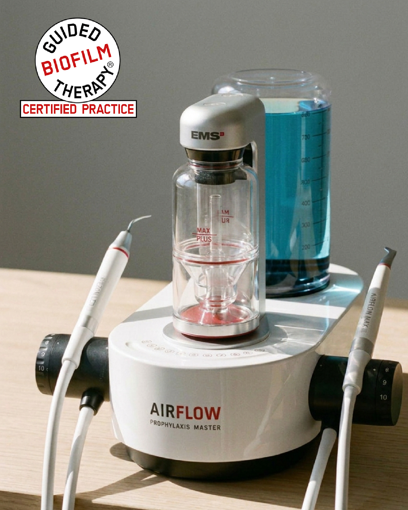 EMS AirFlow Prophylaxis Master, the Guided Biofilm Therapy certified equipment used at iCare Dental IOI City Mall Putrajaya